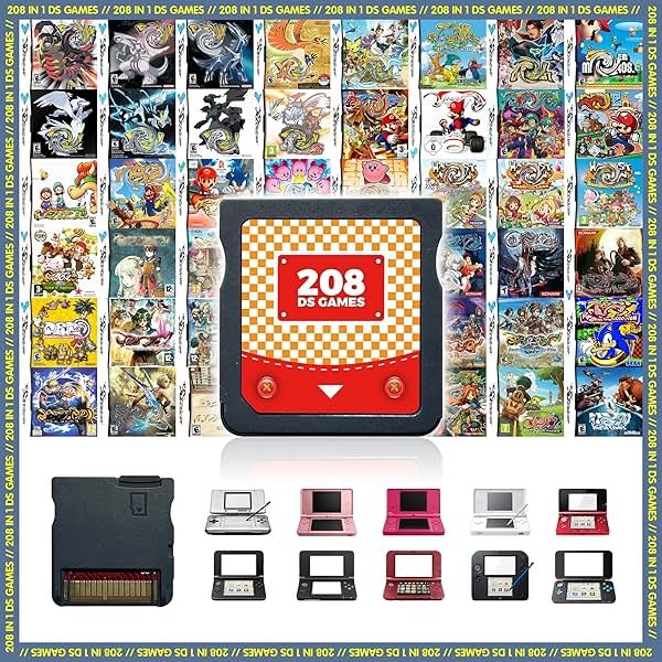【2026 Newest】208 in 1 Super Combo Game Cartridge, Retro Game Pack Card Compilation with 208 Games - Product Image