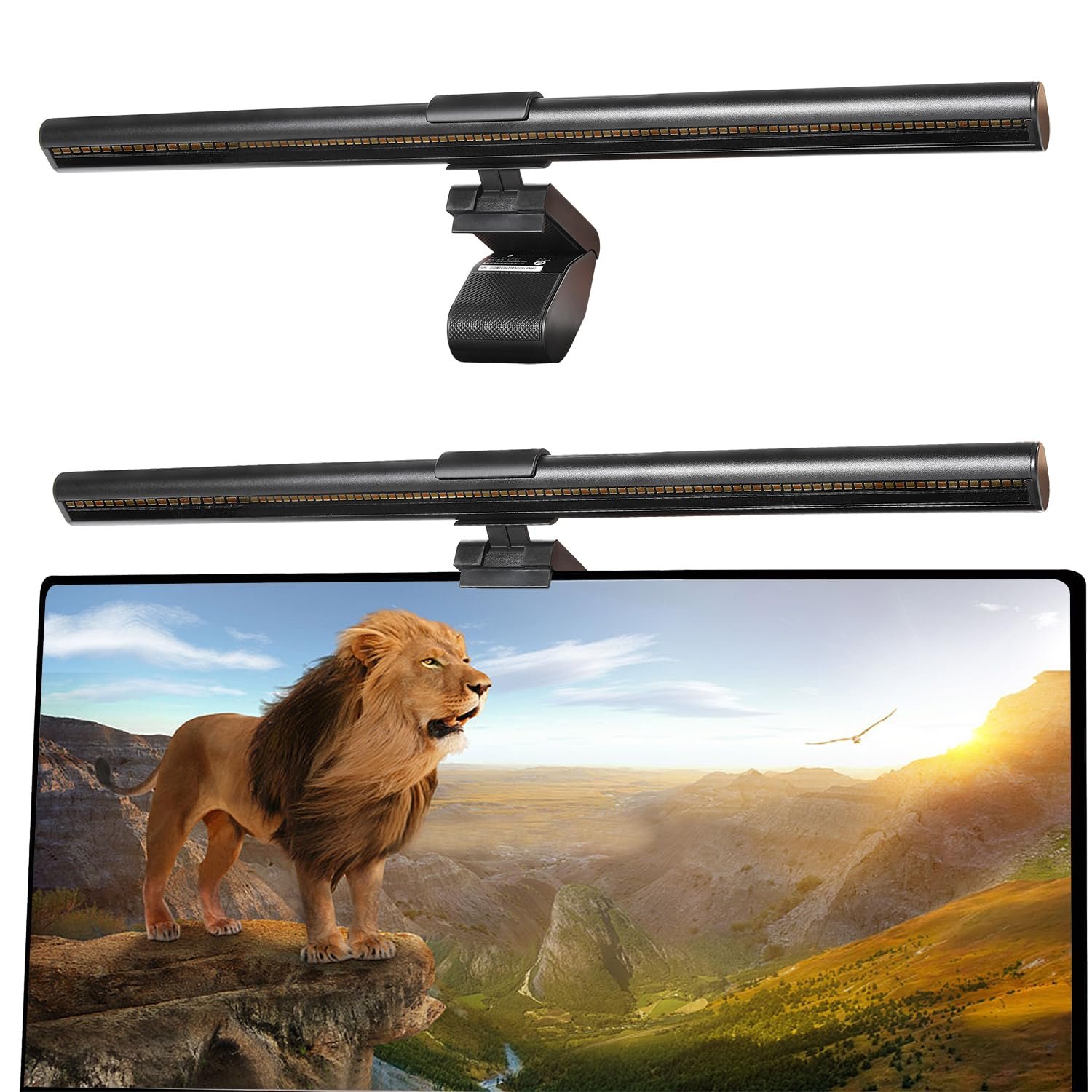 iQuincy Monitor Light Bar, Computer Monitor Lamp for Flat & Curved Screens, Eye-Care USB Reading Desk Lamp with No Screen Glare, Stepless Dimming, Ra95 Touch Control Screen Bar for Home Office Gaming - Product Image
