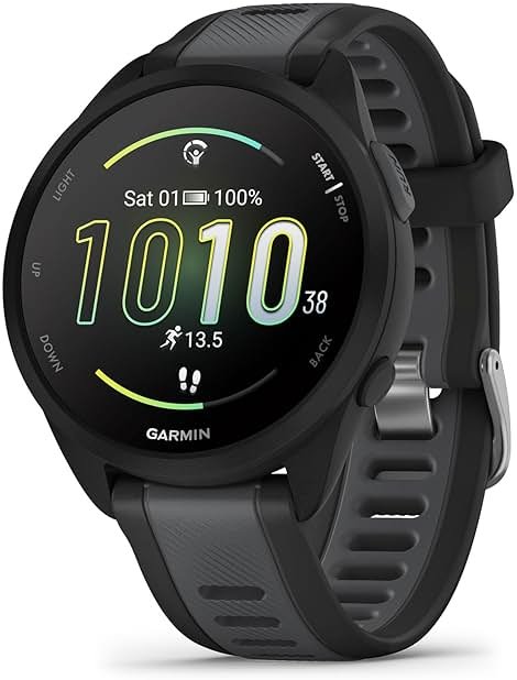 Garmin Forerunner 165, Running Smartwatch, Colorful AMOLED Display, Training Metrics and Recovery Insights, Black - Product Image