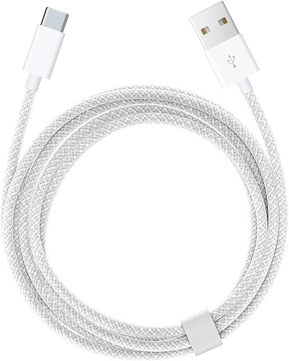 iPhone 15/16/16E/17/17E USB A to USB C Woven Cable for iPhone 17 15 16 Pro Max, 15/16 Plus, iPad 10th Gen,iPad Pro 12.9/11,iPad Air 5th/4th Gen,Mini 6th Type-c Charger Cord,Car CarPlay Charging Cable - Product Image