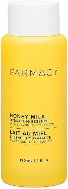 Farmacy Honey Milk Face Essence - Hydrating Milky Toner with Honey, Ceramides, Chamomile + Aloe - Helps Strengthen Skin Barrier + Replenish Moisture - Soothing + Calming Skincare (120ml) - Product Image