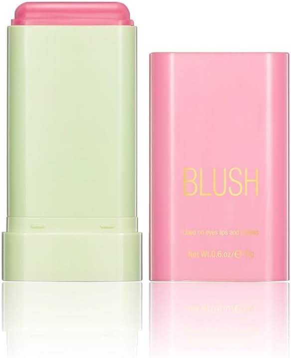 Tiejdhr Multi-Use Makeup Blush Stick, 3-in-1 Cream Blush Stick Beauty Tinted Solid Blush Stick for Cheek/Eyes/Lips, Waterproof Moisturizer Stick, Suitable for All Skin (01# Shy Pink) - Product Image