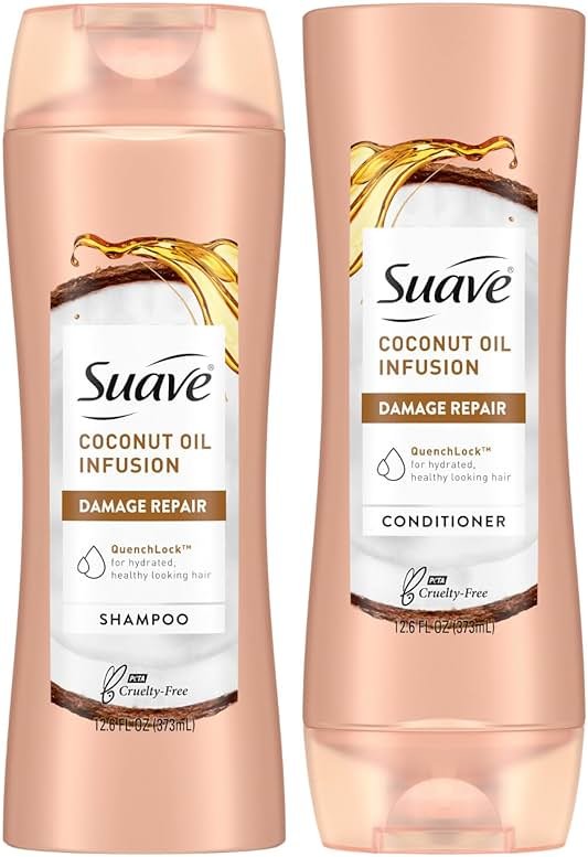 Suave Coconut Oil Infusion Shampoo and Conditioner Set, Damage Control Hydrating Shampoo & Conditioner for Damaged Dry Hair, 12.6 Oz Ea (2 Piece Set) - Product Image