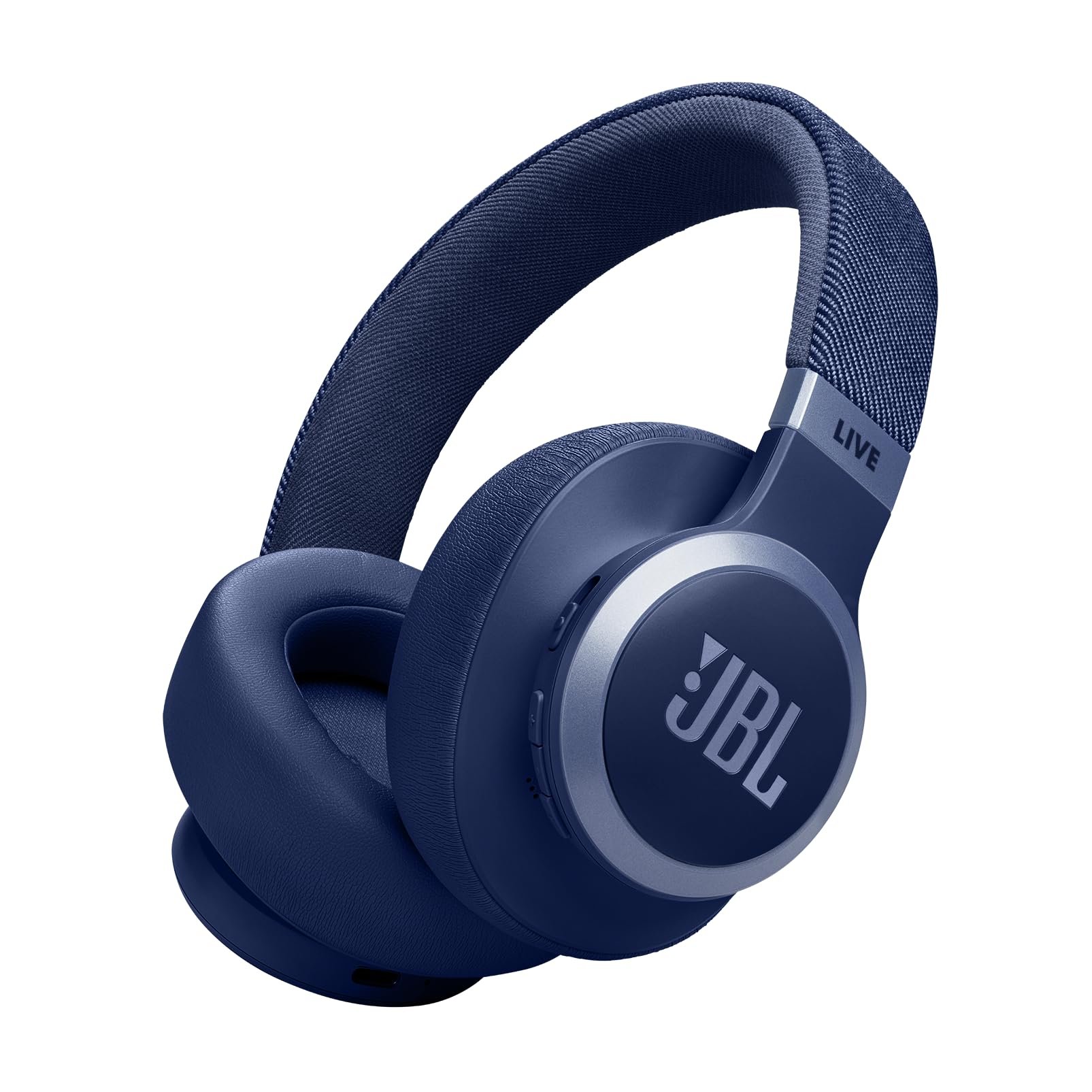JBL Live 770NC - Wireless Over-Ear Headphones with True Adaptive Noise Cancelling with Smart Ambient, Up to 65 Hours of Battery Life, Comfort-fit Fabric Headband & Carrying Pouch (Blue) - Product Image