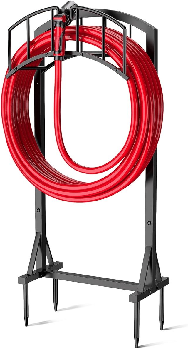 Minicloss Garden Hose Holder, Heavy Duty Hose Hanger with 4 Spikes,Freestanding Water Hose Holders Rack for Outside Lawn & Yard - Product Image