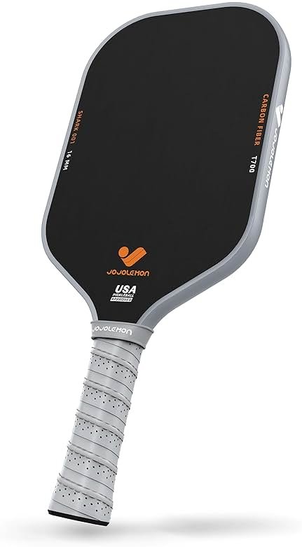 JOJOLEMON Pickleball Paddles, Carbon Fiber Pickleball Paddle with a 16mm Shark Power Polymer Core, The Pickleball Rackets Designed for Ultimate Spin & Consistency - Product Image