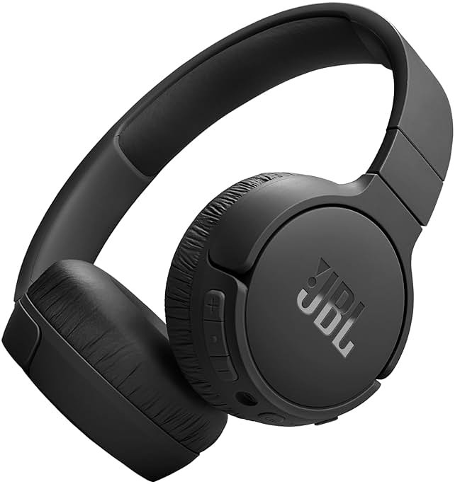 JBL Tune 670NC - Adaptive Noise Cancelling with Smart Ambient Wireless On-Ear Headphones, Up to 70H Battery Life with Speed Charge, Lightweight, Comfortable and Foldable Design (Black) - Product Image