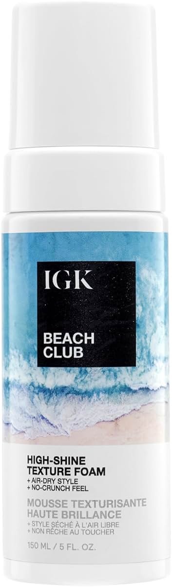 IGK BEACH CLUB High-Shine Texture Foam | Air-Dry Beach Waves with Buildable Hold and Soft Texture | Lightweight Shine and Definition - Product Image