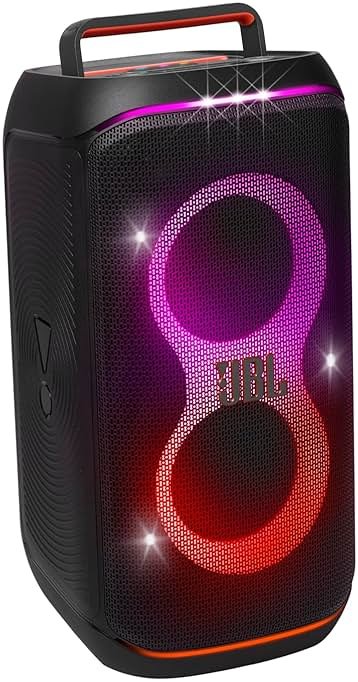 JBL PartyBox Club 120 - Portable Party Speaker with Foldable Handle, Powerful JBL Pro Sound, Futuristic lightshow, Up to 12 Hours of Play time, Splash Proof, Dual Mic & Guitar Inputs (Black) - Product Image