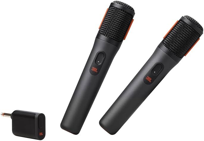 JBL PartyBox Wireless Mic - 2X Digital Wireless Microphones, Rechargeable Battery (20hrs - 700mAh), Clear Voice, Crisp Sound, Stable 2.4GHz Connection, Compatible with All PartyBox Speakers (Black) - Product Image