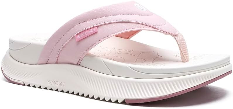 ONCAI Women's Orthotic Cushion Flip Flops Recovery Walking Sandals for Women with Arch Support Summer Comfortable Slip On Flip Flops for Womans Size 6-12 - Product Image