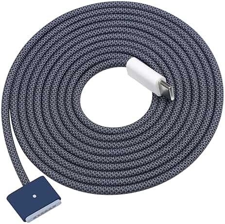 DERLULU Magnetic Charger Cable for MacBook Air & Pro, 6.6FT USB-C to Magnetic Cable Compatible with Air 13"/15" M2–M5 & Pro 14"/16" 2021–2026, Midnight Blue - Product Image