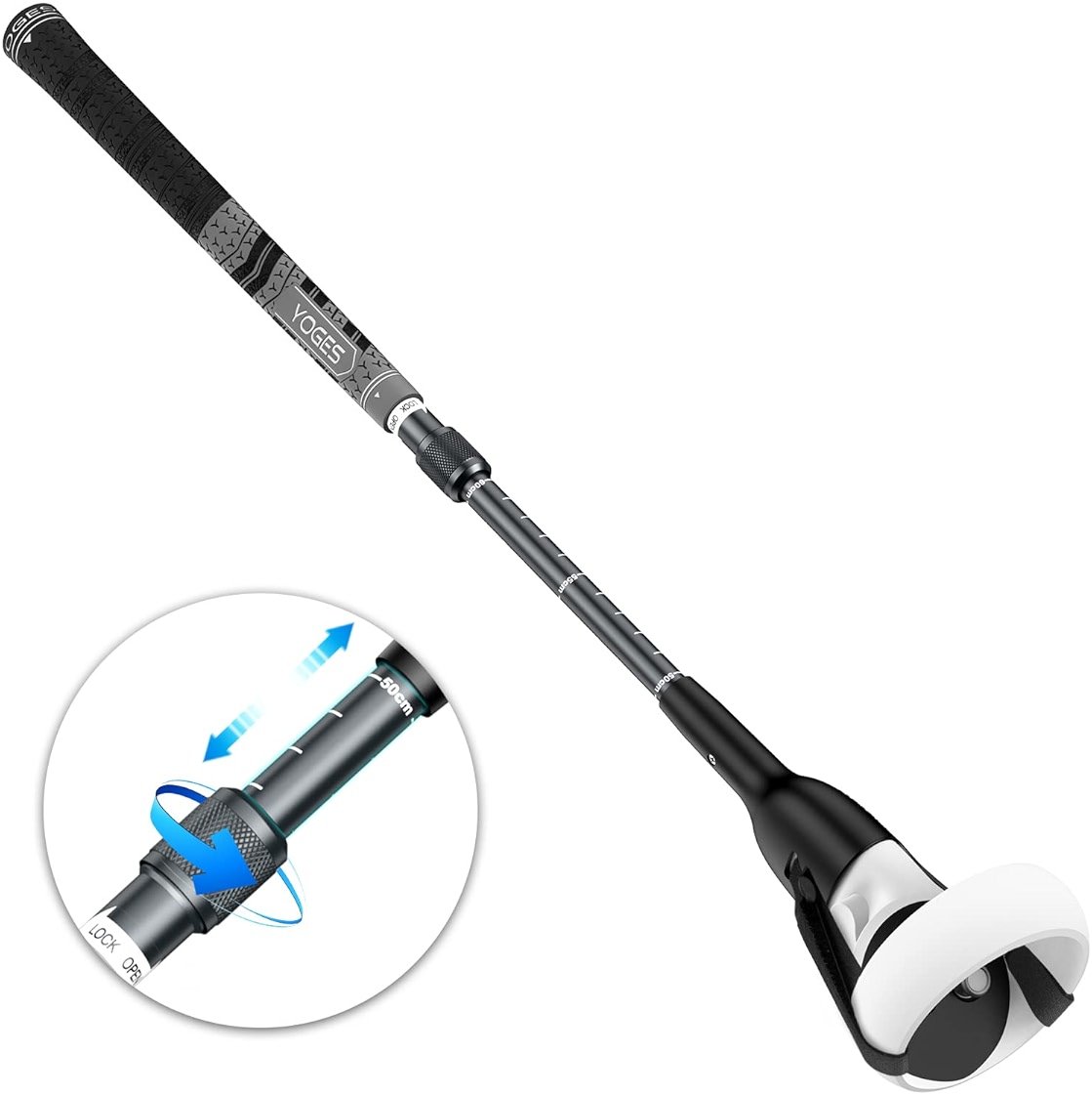 YOGES Adjustable Length VR Golf Club Handle Compatible with Oculus Quest 2 Accessories, Virtual Reality Controller Attachment, Simulator Real Golf Game Bat Adapter for Golf+, Walkabout Mini Golf - Product Image