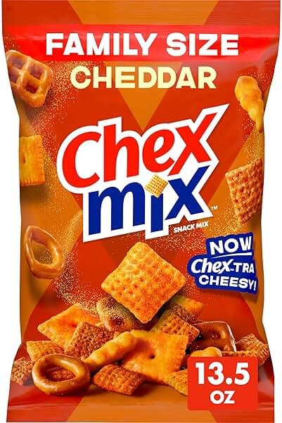 Chex Mix Cheddar Snack Mix, Savory Snack Bag, Family Size, 13.5 oz - Product Image