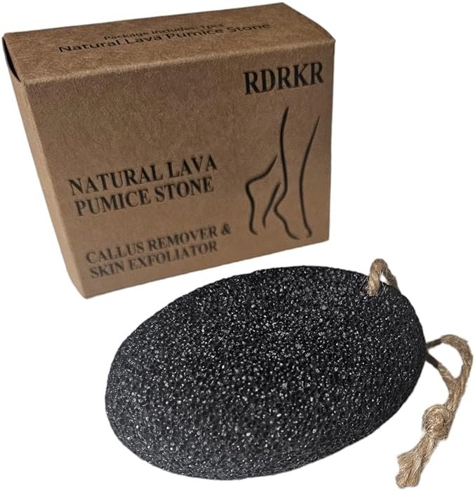 RDRKR Natural Lava Pumice Stone for Feet & Hands – Callus & Corn Remover for Cracked Heels, Hard Dry Skin Exfoliator, Volcanic Foot Scrubber Pedicure Tool (Black) - Product Image