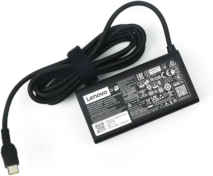 Lenovo Laptop Charger 65W Watt USB Type C(USB-C) AC Power Adapter - ThinkPad X1 Carbon Gen 11,E16, ADLX65YDC3E - Product Image