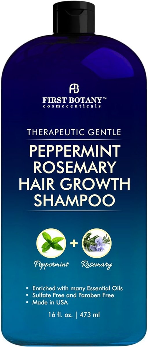 Peppermint Rosemary Hair Regrowth Shampoo - Anti Hair Loss product, Daily Hydrating, Detoxifying, Volumizing Shampoo and Fights Dandruff For Men and Women 16 fl oz - Product Image