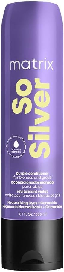 Matrix So Silver Purple Conditioner - Removes Brassy Yellow Undertones, Color Depositing & Toning For Vibrant Blonde Hair, Pigmented Conditioner For Blondes and Greys, Vegan - Product Image