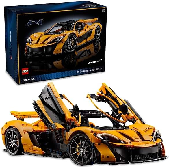 LEGO Technic McLaren P1 Hypercar Building Set, Gift for Adult Racing Fans, Race Car Collectible Model with V8 Piston Engine and 7-Speed Gearbox, 42172 - Product Image