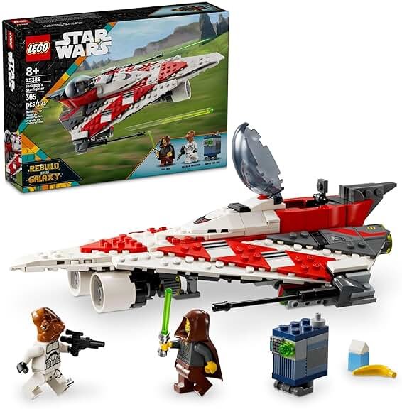 LEGO Star Wars Jedi Bob’s Starfighter Buildable Toy Vehicle, Brick Built Star Wars Starship with Jedi Bob Minifigure, Birthday Gift Idea for Boys, Girls or Any Fan Ages 8 and Up, 75388 - Product Image