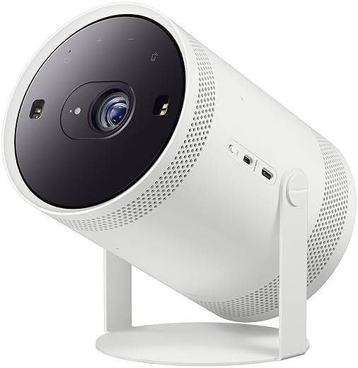 SAMSUNG 30” - 100” The Freestyle 2nd Gen with Gaming Hub Smart Portable Projector, FHD, HDR, Big Screen Home Theater Experience, 360 Sound, SP-LFF3CLAXXZA, 2023 Model, White (Renewed) - Product Image