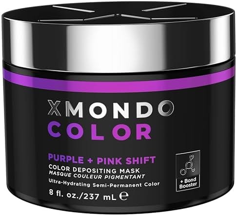 XMONDO Color Purple + Pink Shade Shift Depositing Mask & Semi-Permanent Hair Dye, Infused with Bond Booster & Hyaluronic Acid for Nourishment, Revitalization & Repair, Vegan Formula, 8 Fl Oz - Product Image