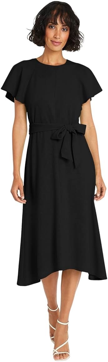 Maggy London Women's Flutter Sleeve and Waist Tie Cocktail Dress for Women | Multi Occasion Dress | Wedding Guest Dresses for Women - Product Image