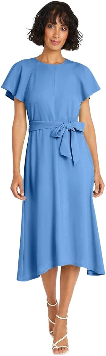 Maggy London Women's Flutter Sleeve and Waist Tie Cocktail Dress for Women | Multi Occasion Dress | Wedding Guest Dresses for Women - Product Image