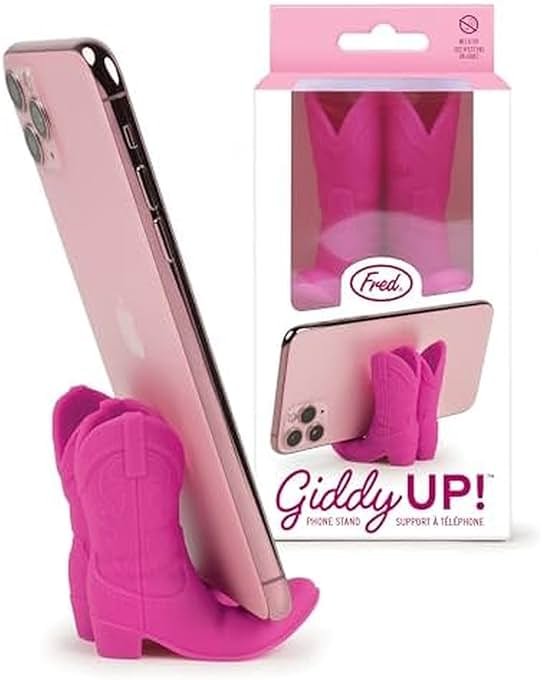 Genuine Fred Giddy UP Phone Stand, Pink, Cowboy Boot Tech Accessory, Fits Most Mobile Smartphones, Grippy Silicone, Fun Cowboy Boot Details - Product Image