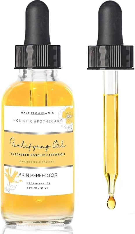 Black Seed, Rosehip & Castor Oil Organic Cold Pressed Fortifying Anti Aging Miracle Facial Moisturizer Face Oil Serum Glow Oil Hydrates Dry Wrinkled Skin Natural Skincare (1 FL OZ) - Product Image