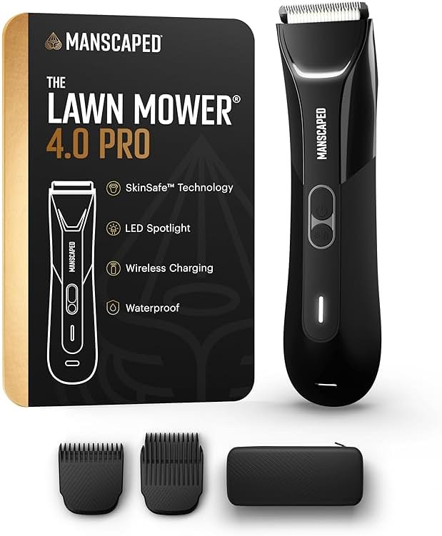 MANSCAPED® The Lawn Mower® 4.0 PRO - Groin & Body Hair Trimmer, Updated SkinSafe® Trimmer Blade, Waterproof Wet/Dry Groomer, USB-C & Wireless Charging Compatible, Men’s Ball Shaver with Travel Lock - Product Image