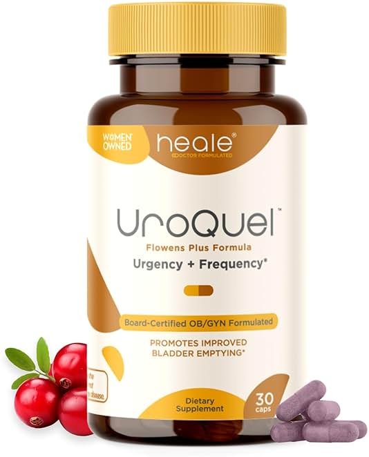 UroQuel - Natural Bladder Control Cranberry Supplement - Reduce Bathroom Urgency, Frequency, Incontinence, with Flowens - OBGYN Formulated - Cranberry Pills for Women & Men - by Heale - 30 Capsules - Product Image