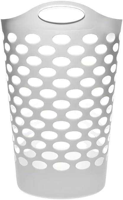 Tall Flex Laundry Basket Plastic Hamper for Clothes, Bedroom, and Storage with Handles 17.75" x 17.25" x 26", White - Product Image