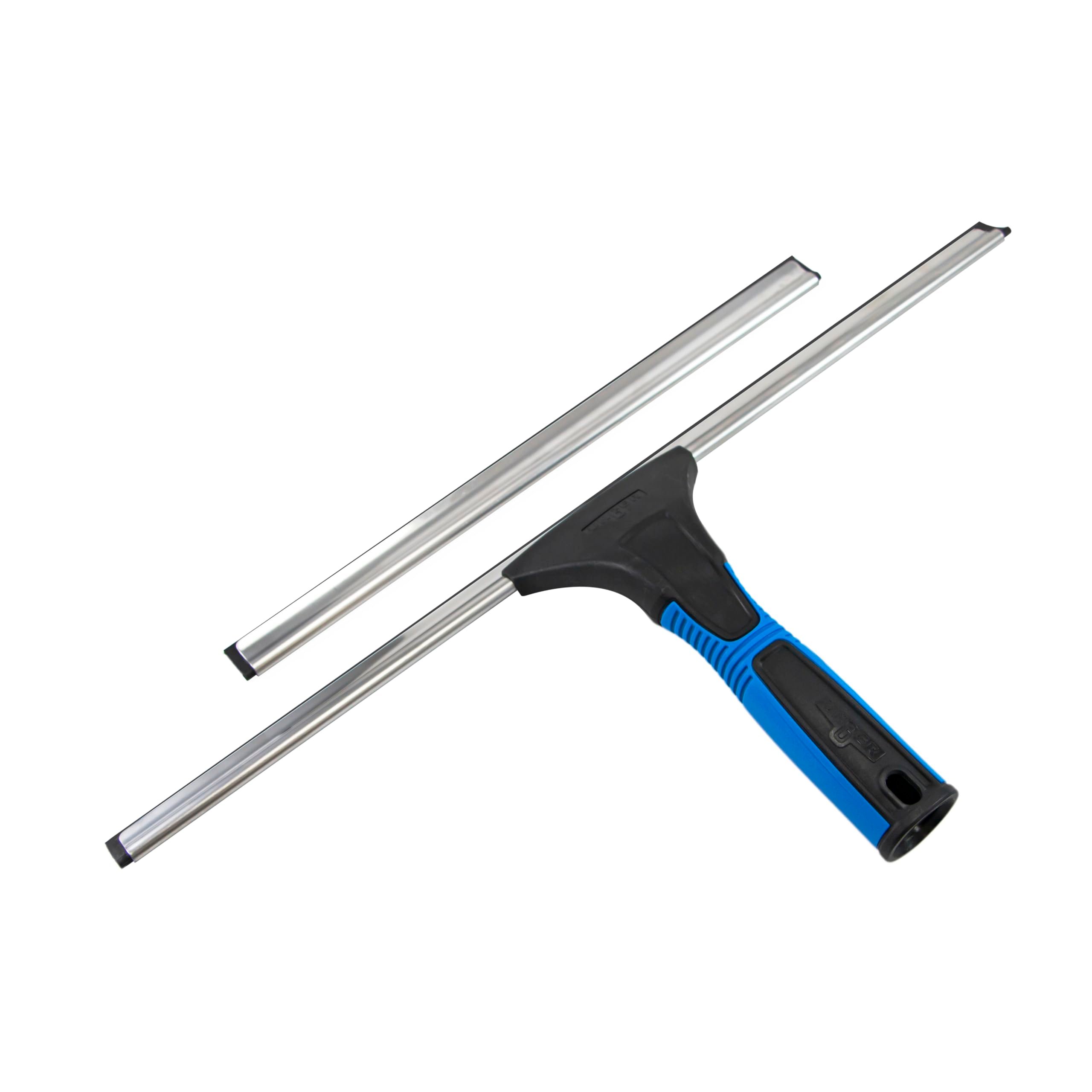 Unger Professional Connect and Clean 18” EZ Change Window and Glass Cleaning Squeegee, Large and Small Windows, Rubber Blade Tool for Streak-Free Results, Includes 12” Channel - Product Image