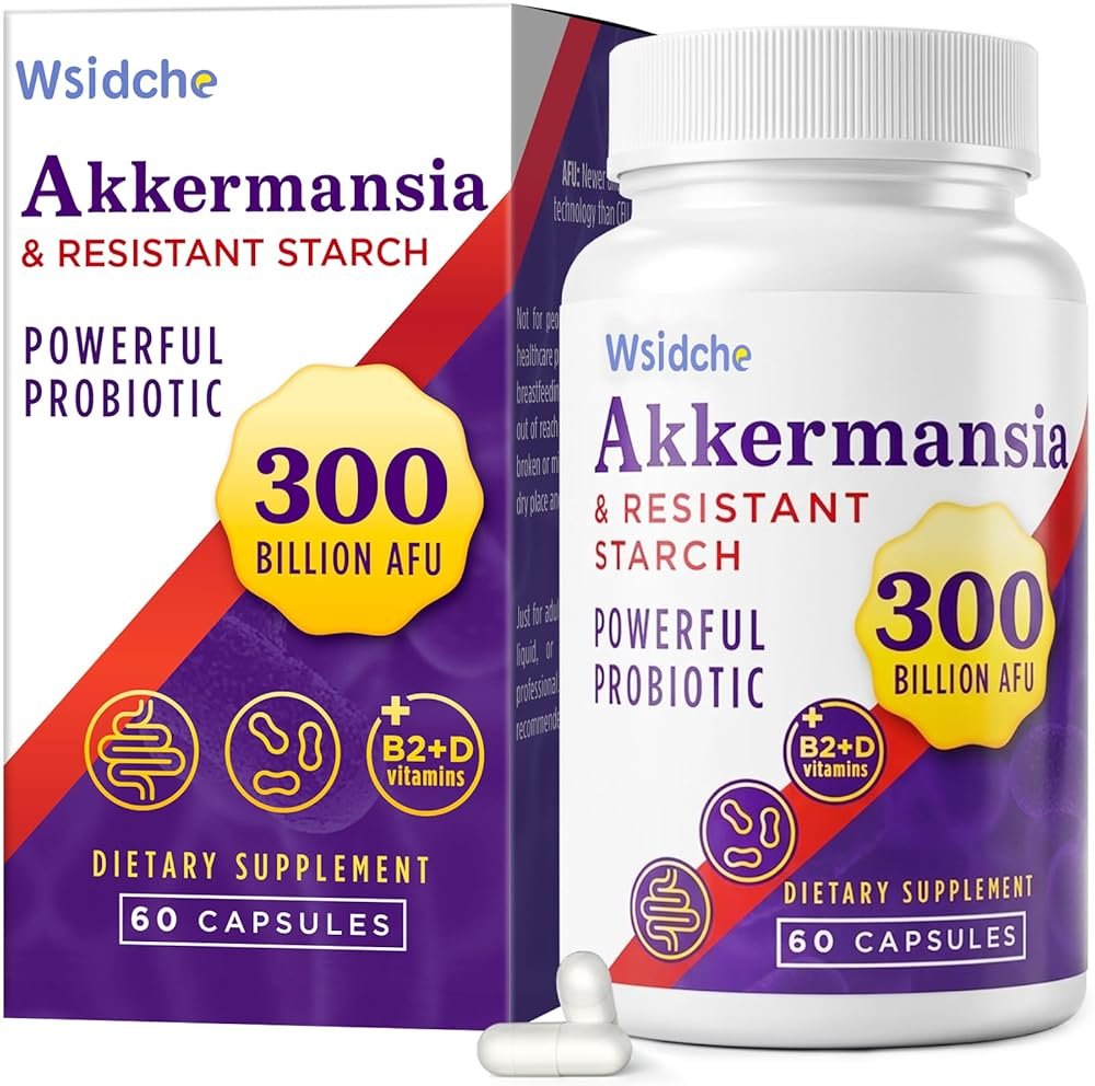 300 Billion AFU Akkermansia Probiotic | supplement for Women & Men, Akkermansia Muciniphila for Akkermansia, Digestive, Gut, Immune, Enhances Gut Digestive Lining function, Akka Superbiotics - 60 Caps - Product Image