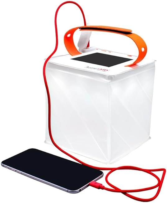 LuminAID Max Quick Inflate 2-in-1 Solar Camping Lantern and Phone Charger - Rechargeable LED Lamp for Camping, Hiking & Travel - Waterproof Emergency Light for Power Outages, Hurricane, Survival Kits - Product Image