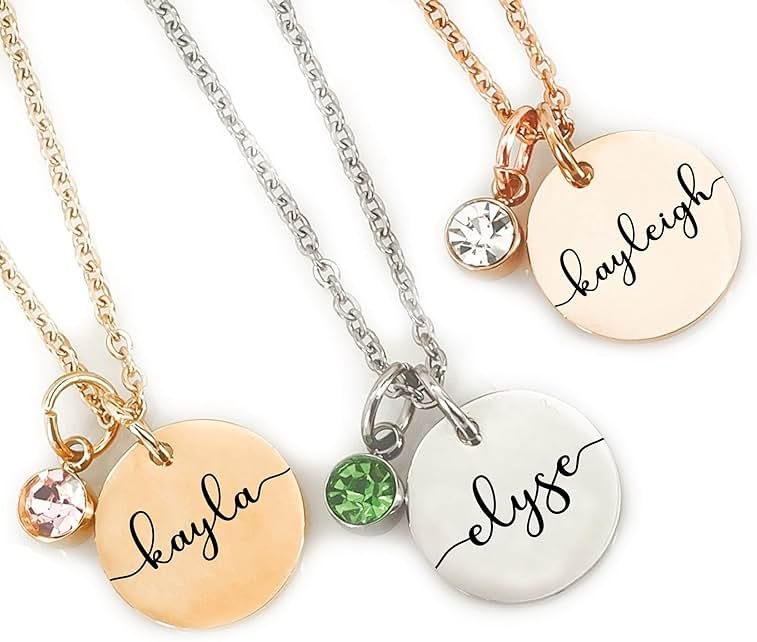 Personalized Birthstone Necklace | Custom Name Necklace | Girlfriend Gift | Friend Necklace for Women | Kinsley Birthstone Necklace Custom KINSLEY-BS-DISC - Product Image