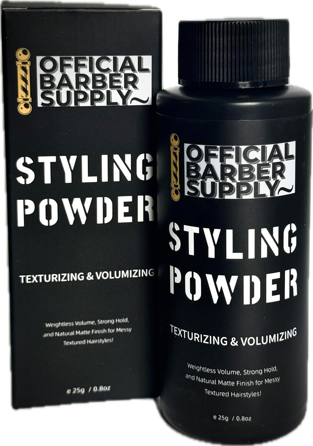 OFFICIAL BARBER SUPPLY Styling Powder for Men - Volumizing, Texturizing, & High Hold Hair Powder - Matte Finish, Lightweight, Easy to Apply, No Greasy Residue, Long-Lasting Hold - 0.80oz (25g) - Product Image
