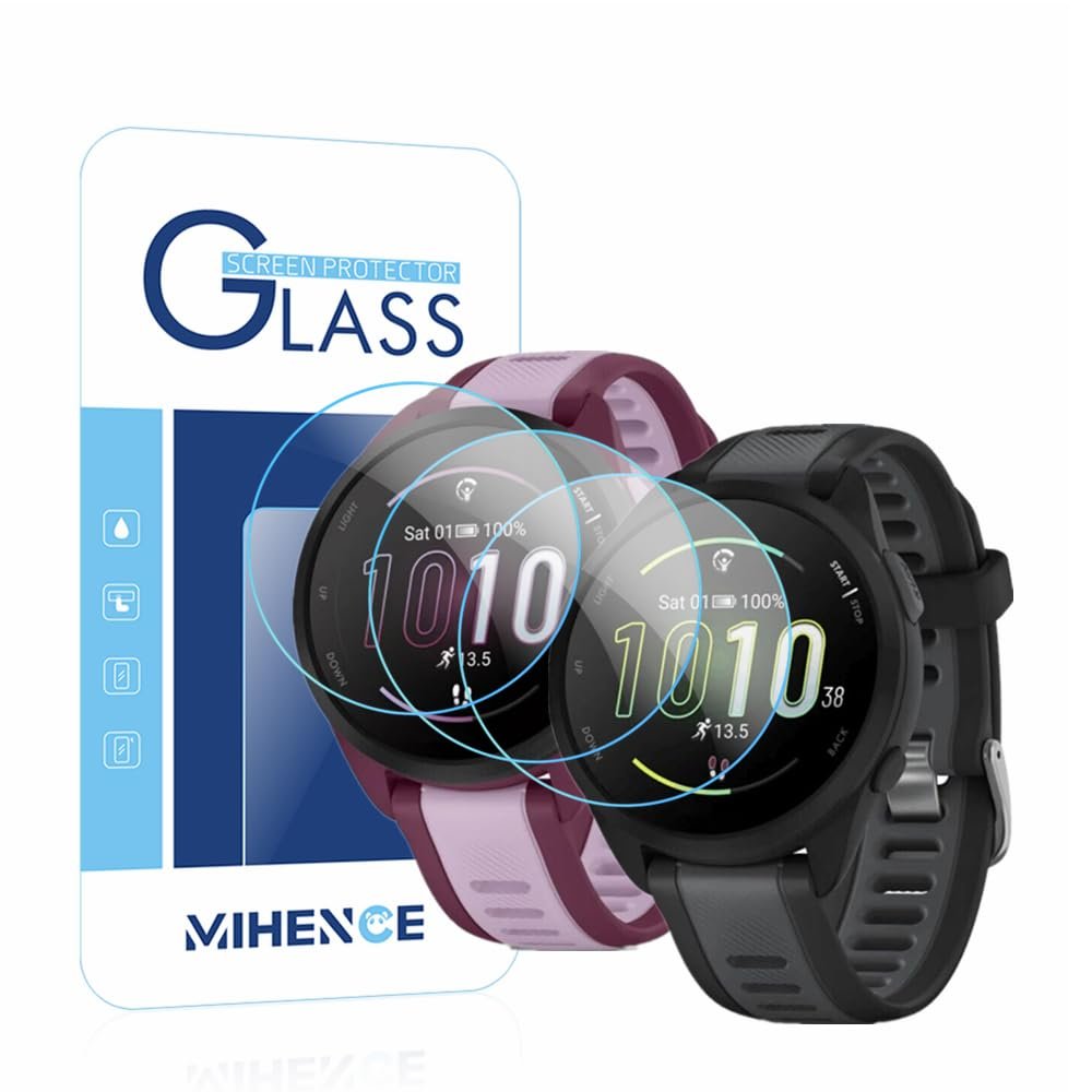 MIHENCE Screen Protector Compatible for Garmin Forerunner 165 Smartwatch,9H Tempered Glass Protective Film Compatible for Forerunner 165 Smartwatch (3PCS), transparent - Product Image