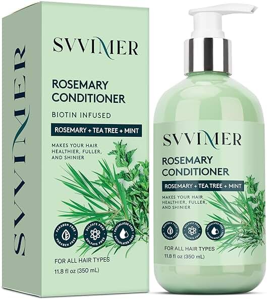 Svvimer Rosemary Hair Thickening Conditioner: Thickening Moisturizing Product with Biotin for Women Men - for Damaged Dry Thinning Hair 11.8 fl.oz - Product Image