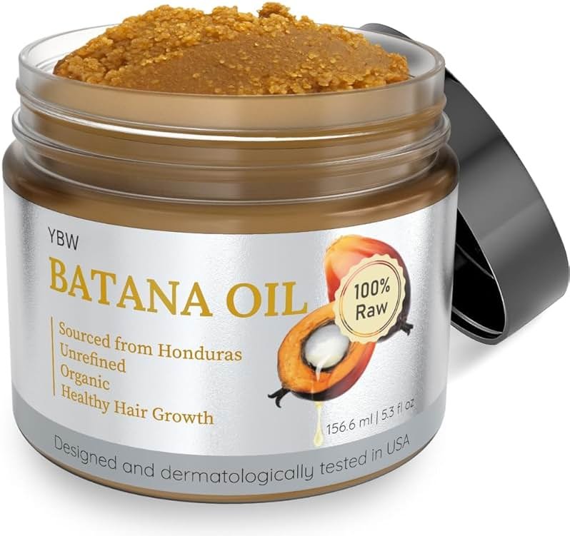 YBW Batana Oil for Hair Growth Dr. Sebi Organic, Natural, Pure and 100% Raw Batana Oil Paste from Honduras - Botana Enhances Hair Thickness, Prevents Loss for Men and Women - Product Image