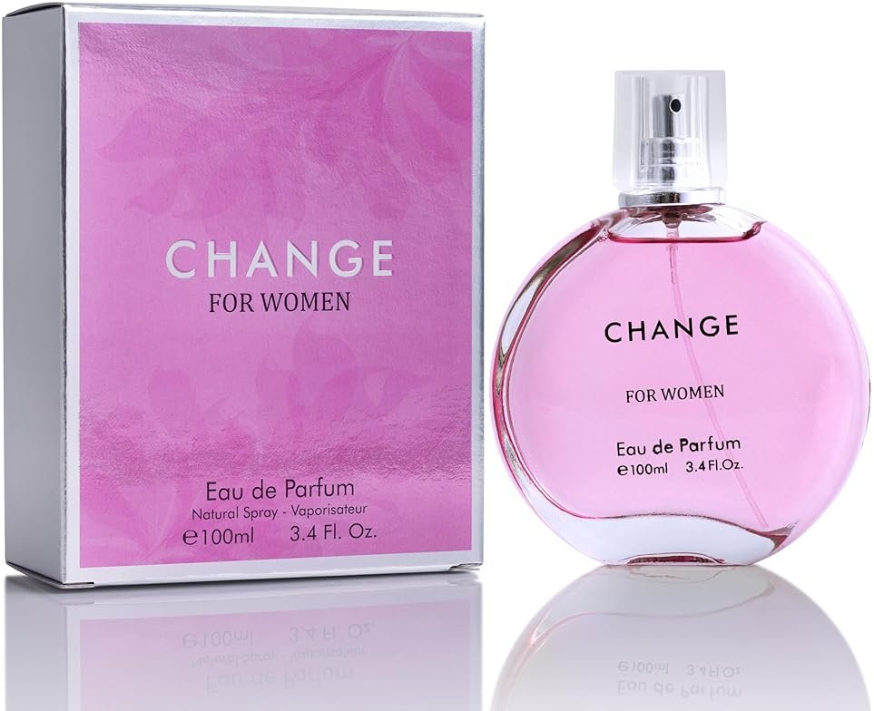 Change Eau De Parfum for Women - Spicy pink pepper on Top Pairing Floral Heart Notes of Jasmine & Iris - Suitable for Casual Wear - Mild & Paraben Free - Elegant 100ml Bottle Packaged in a Box - Product Image