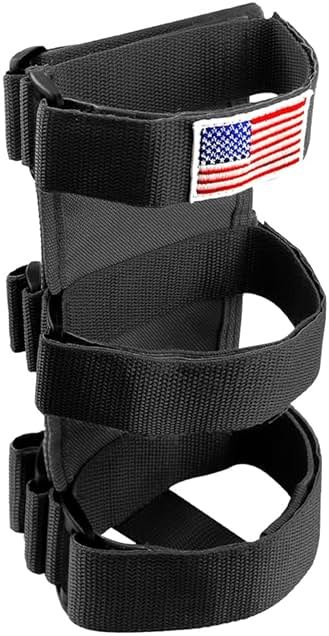 Ohleats Roll Bar Fire Extinguisher Holder, Adjustable Fire Extinguisher Mount Strap with American Flag Pattern, Car Accessories Fixed Belt for Wrangler JK JKU TJ CJ Gladiator (Black) - Product Image