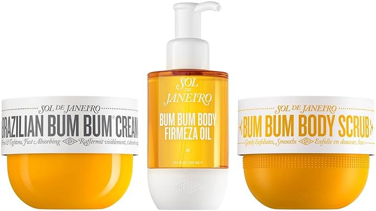 SOL DE JANEIRO Brazilian Bum Bum Cream, Bum Bum Firmeza Body Oil, and Bum Bum Body Scrub Bundle - Ultimate Firming Ritual, Amazon Exclusive - Product Image
