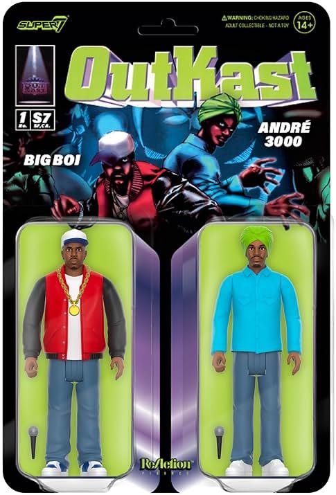 Super7 Outkast Big Boi and André 3000 (ATLiens) - 3.75" Outkast Action Figure with Accessories Hip Hop Collectibles and Retro Toys - Product Image