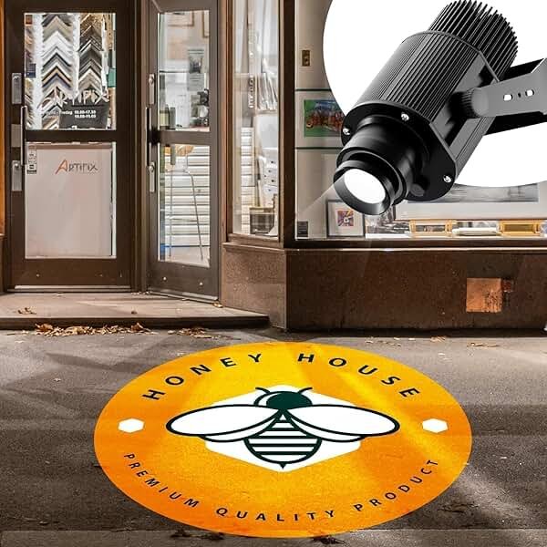 ARXENOVATH 50w Logo Projector for Business Custom GOBO Projectors Rotating Store Floor Personalized Wall Outdoor Waterproof IP67 Image for Shop Advertising,Wedding Stage - Product Image