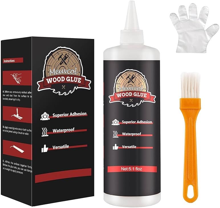 Wood Glue, Strongest Glue for Woodworking, Waterproof Clear Wood Glue for Furniture Heavy Duty, Interior & Exterior Furniture Glue for Crafts, Furniture, Baseboard, cabinets, Door (150g) - Product Image