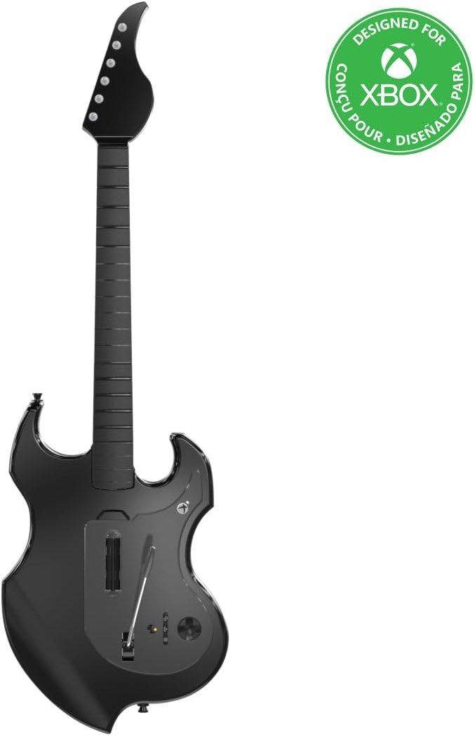 PDP RIFFMASTER Wireless Guitar Controller for Xbox Series X|S, Xbox One, Windows 10/11 PC, Rock Band 4, Fortnite Festival, Audio Jack, Rechargeable Battery, Officially Licensed by Microsoft – Black - Product Image