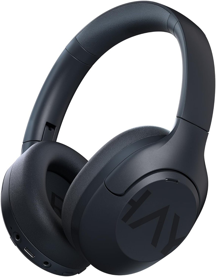 HAYLOU S30 Noise Cancelling Bluetooth Headphones, LDAC Hi-Res Audio, 5 HD Mics Call, 80H Playtime, Custom EQ via App, Bluetooth 5.4 Multipoint Connect, Wireless Headphones Over Ear - Product Image