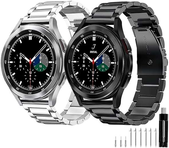 GOLDTOLUCK Stainless Steel Band Compatible with Samsung Galaxy Watch 8 7 6 5 4 Classic FE Pro 40mm 44mm 46mm 43mm 47mm 45mm 42mm 20mm Men Women Milanese Replacement Metal Elegant Casual - Product Image
